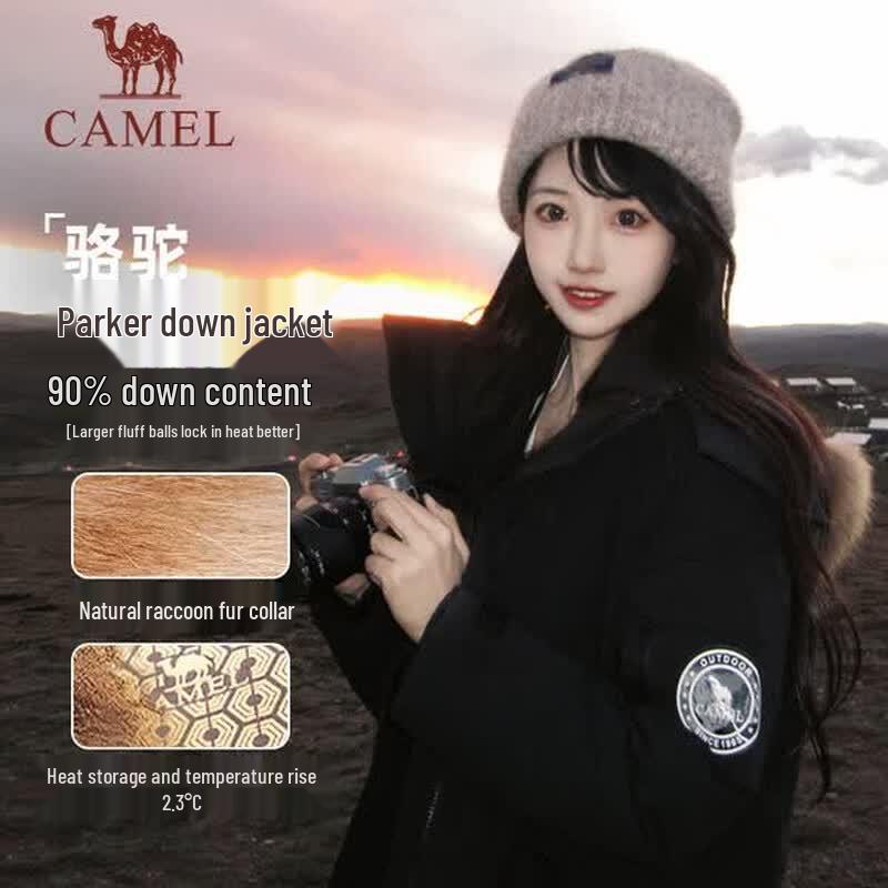 Camel Unisex Water-Repellent Workwear Down Parka
