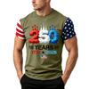 Men's Loose Fit Short Sleeve T Shirt Patriotic Flag Print Casual Summer Top Comfortable Lightweight Tee for Daily Wear