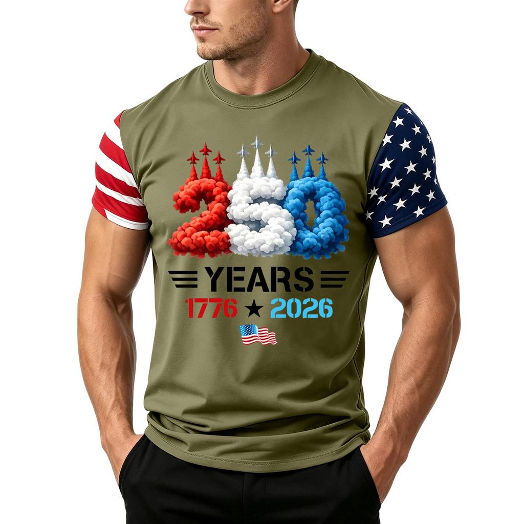 Men's Loose Fit Short Sleeve T Shirt Patriotic Flag Print Casual Summer Top Comfortable Lightweight Tee for Daily Wear