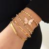 Versatile Butterfly Full Diamond Multi-layer Set Bracelet Women, Simple Cross Snake Bone Chain Bracelet, Jewelry