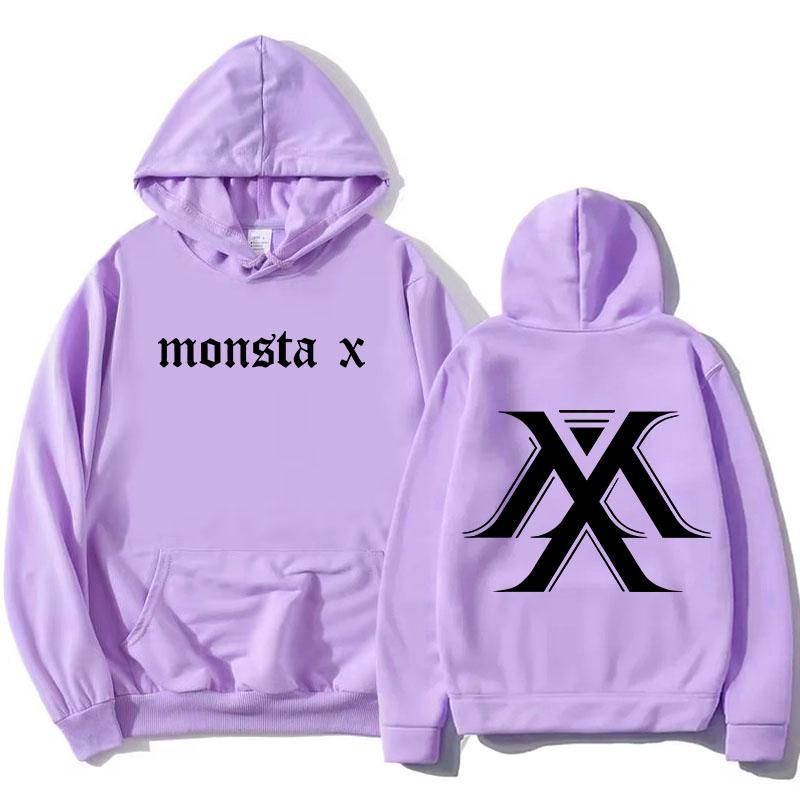 MONSTAX Boy Band Coreana Felpe alla Moda 2025 EP The X Stampa Grafica Felpe a Manica Lunga Autunno Pullover Donna Unisex