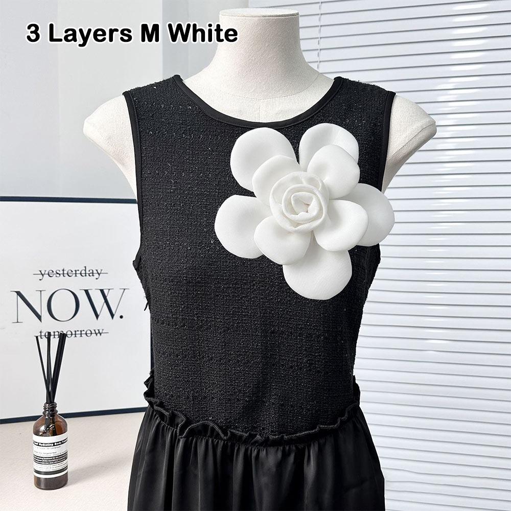 

3D-квітка на грудях своїми руками Аксесуари для одягу Нові аксесуари для волосся Весільні сукні Прикраси одягу 3 Layers M White