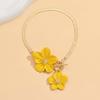 Golden Oil-Dripped Foot Chain Adjustable Beach Jewelry Simple Flower Pendant Anklet  Summer
