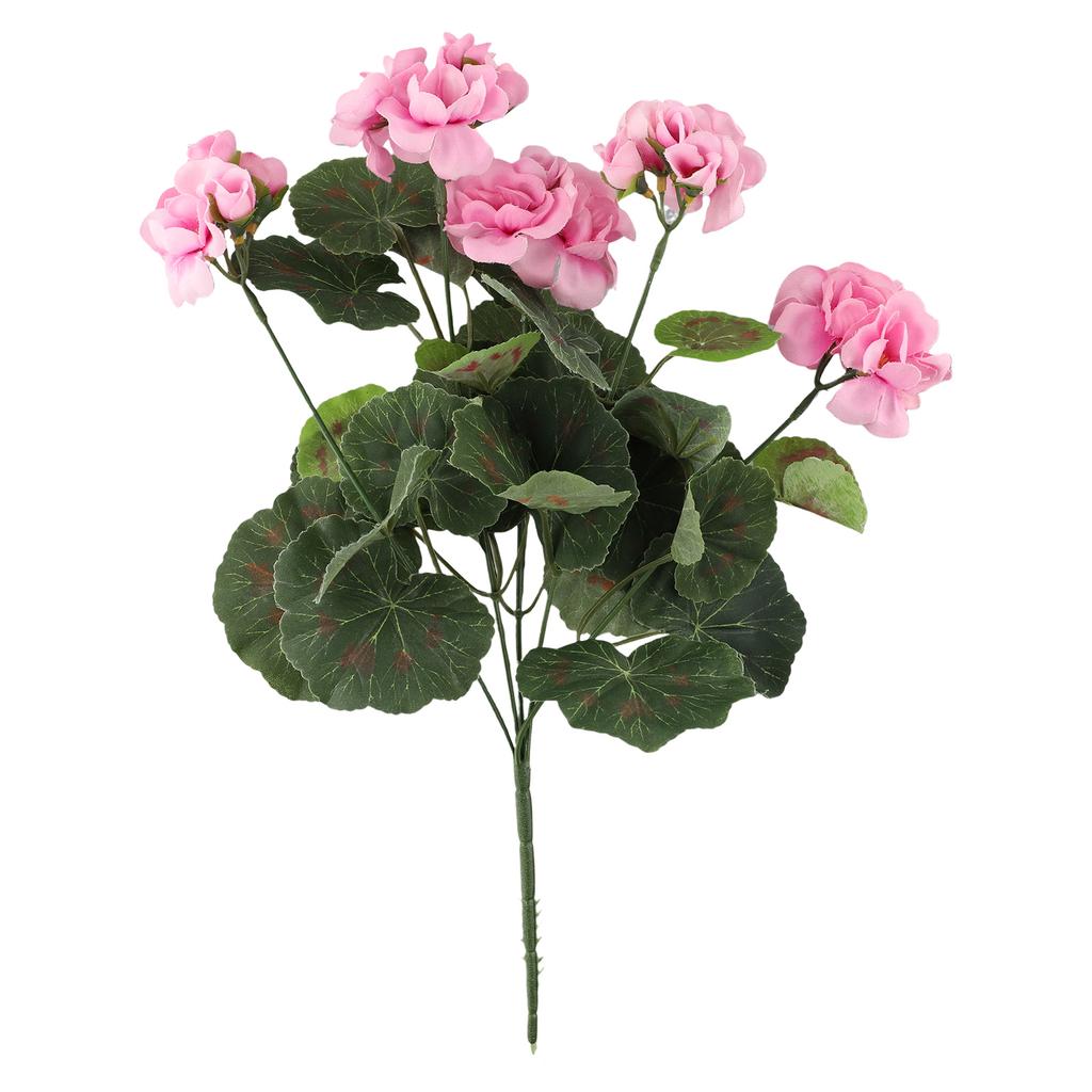 1pc Artificial Flowers With 5 Branches 36cm Artificial Geranium Flowers Silk Fake Flower Home Office Xmas Wedding Decoration