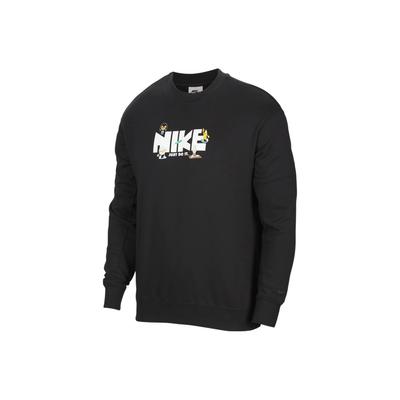 Nike Premium Logo Knit Loose Round Neck Long-Sleeve Sweatshirt Men Tops Black FN0254-010