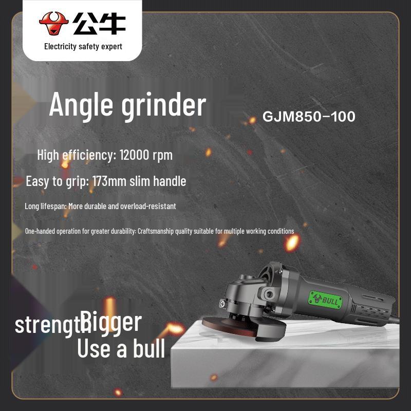 BULL GJM850-100 Electric Angle Grinder CN plug (adapter included)