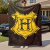 1pc Hufflepuff shield crest Outdoor Flannel Throw Blanket All Season Soft Warmth,Home Decor 1031236