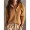 Women S Knit Half Zip Casual Solid Long Sleeve Sweater
