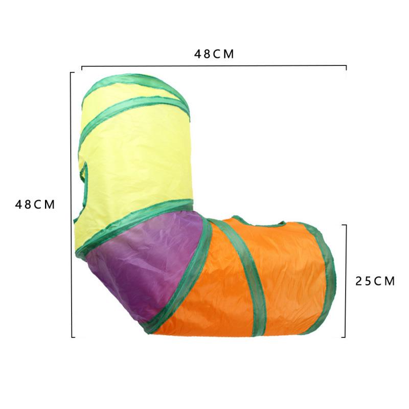 Rainbow Three-Way Foldable Cat Tunnel Toy