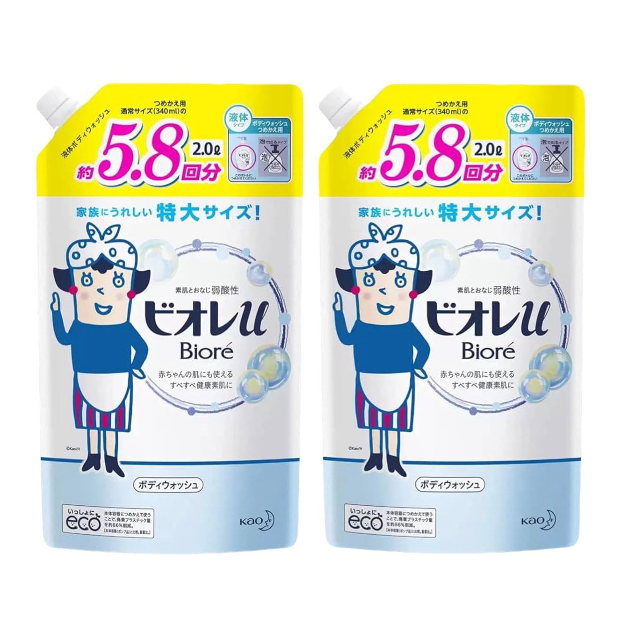 

Biore U Body 2 Slightly также можно использовать на коже. Гель для душа x 2 [Огромный] [Оптовая закупка] Мыло, 5,8 сменных блоков, литры, мыло, кислотное, детское [Большой размер]