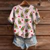 Women's Cute Sweater Knitted Fashion Casual Round-neck Short-sleeved  Cozy Print Top