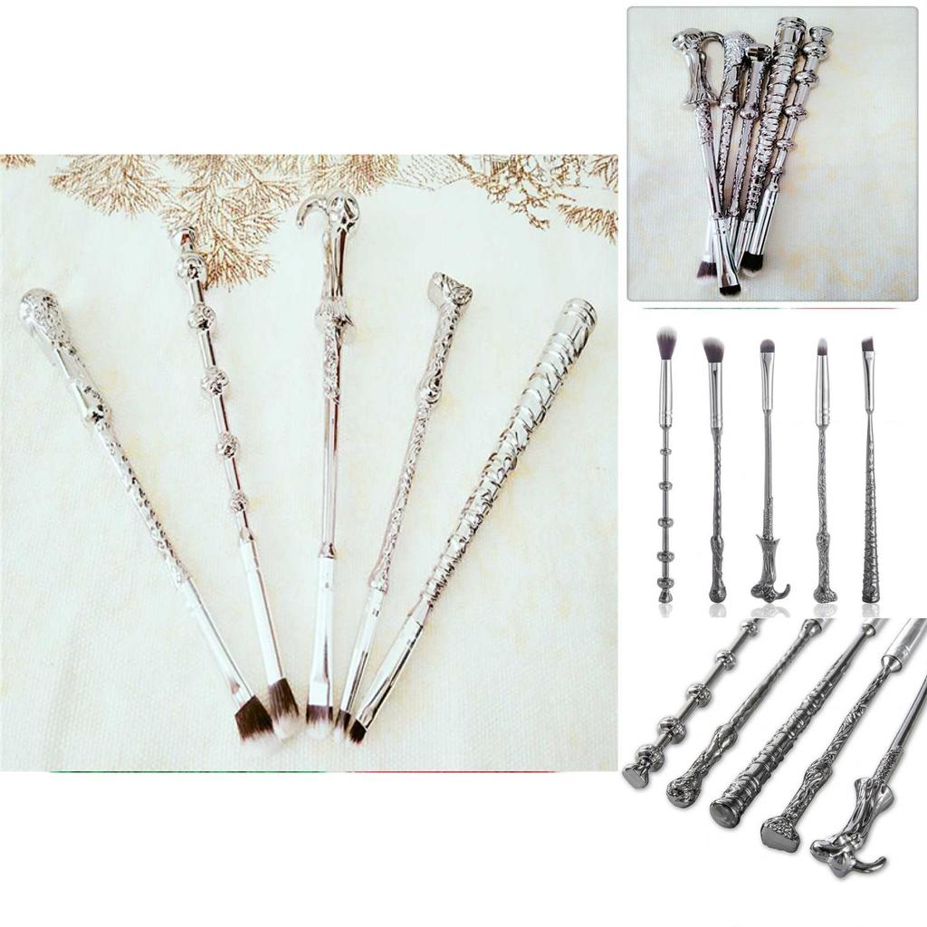 Harry Potter Magic Wand Makeup Brush With Aluminum Handle Portable Cosmetic Tool For Students