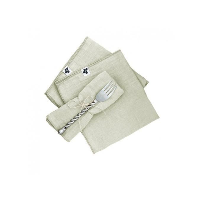 Serviette De Table - Chic - Vert D'eau - 40 X 40 Cm - 100% Gaze De Coton - OEKO-TEX