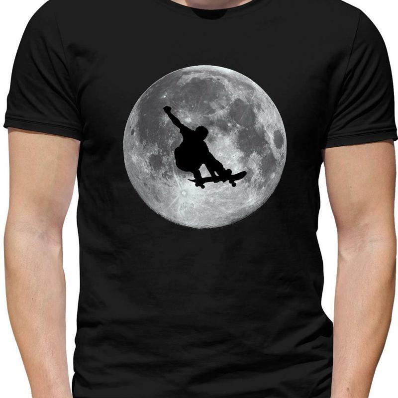 Skateboarder Moon Unisexs T Shirt Skateboarding Skateboard Skater Sport