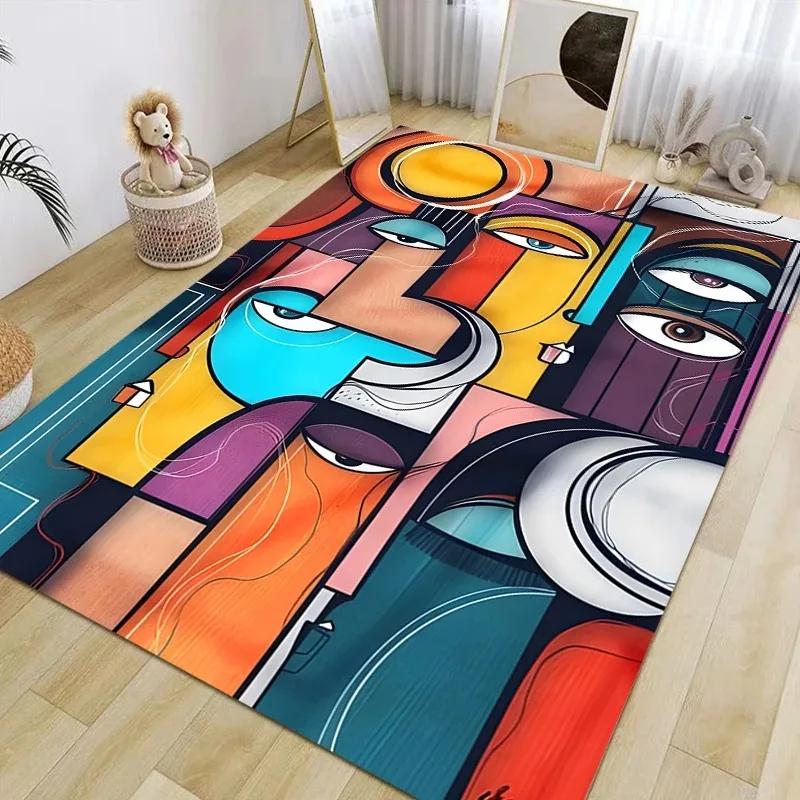 Picasso Abstract Style Painting Printed Carpet Fashion Non-slip Rug Living Room Bedroom Bathroom Kitchen Door Mat Decor Gift