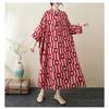 Printed Stand Neck Loose Oversized Vacation Dresses