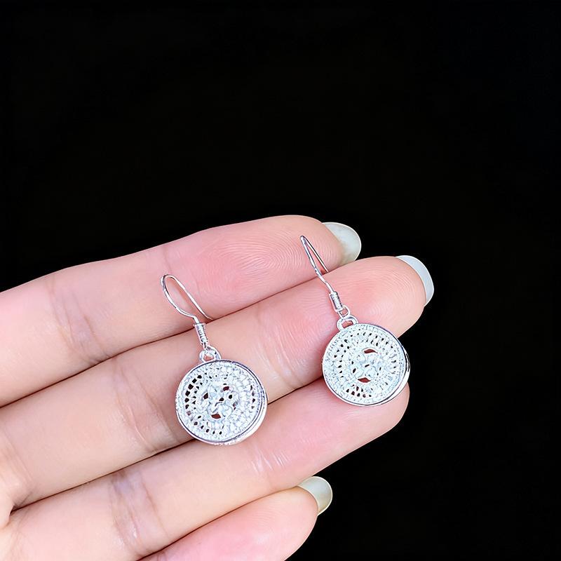 Ethnic style earrings Alloy silver-plated Miao ethnic minority Dong Yi earrings Earrings
