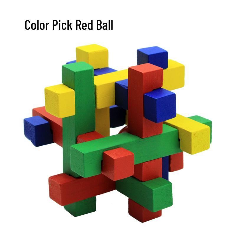 100-Piece Kongming Lock Wooden Puzzle Set for Kids and Adults