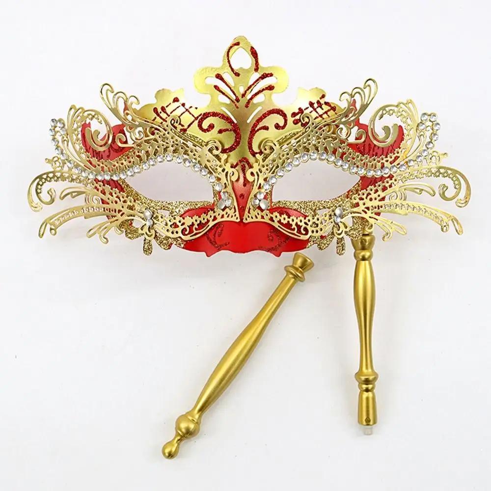 Festival Supplies Phoenix Tail Flower Mardi Gras Masquerade Mask Costume Mask with Holding Stick Halloween