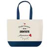 Tote Bag - PLANETEE - Dentist's Love Bazaar - Blue Background - Large Size 40x45 Cm - Cotton