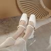Spring Autumn Women Pumps Women Square Toe Chunky Heel Mary Janes Shoes Women Wedding Party Shoes Classics High Heels