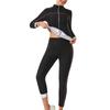 Women's Sweat-Inducing Workout Suit Training, Fitness, and Sauna Wear Long-Sleeve Top and Long Pants Set Casual High-Neck Shaping Garment