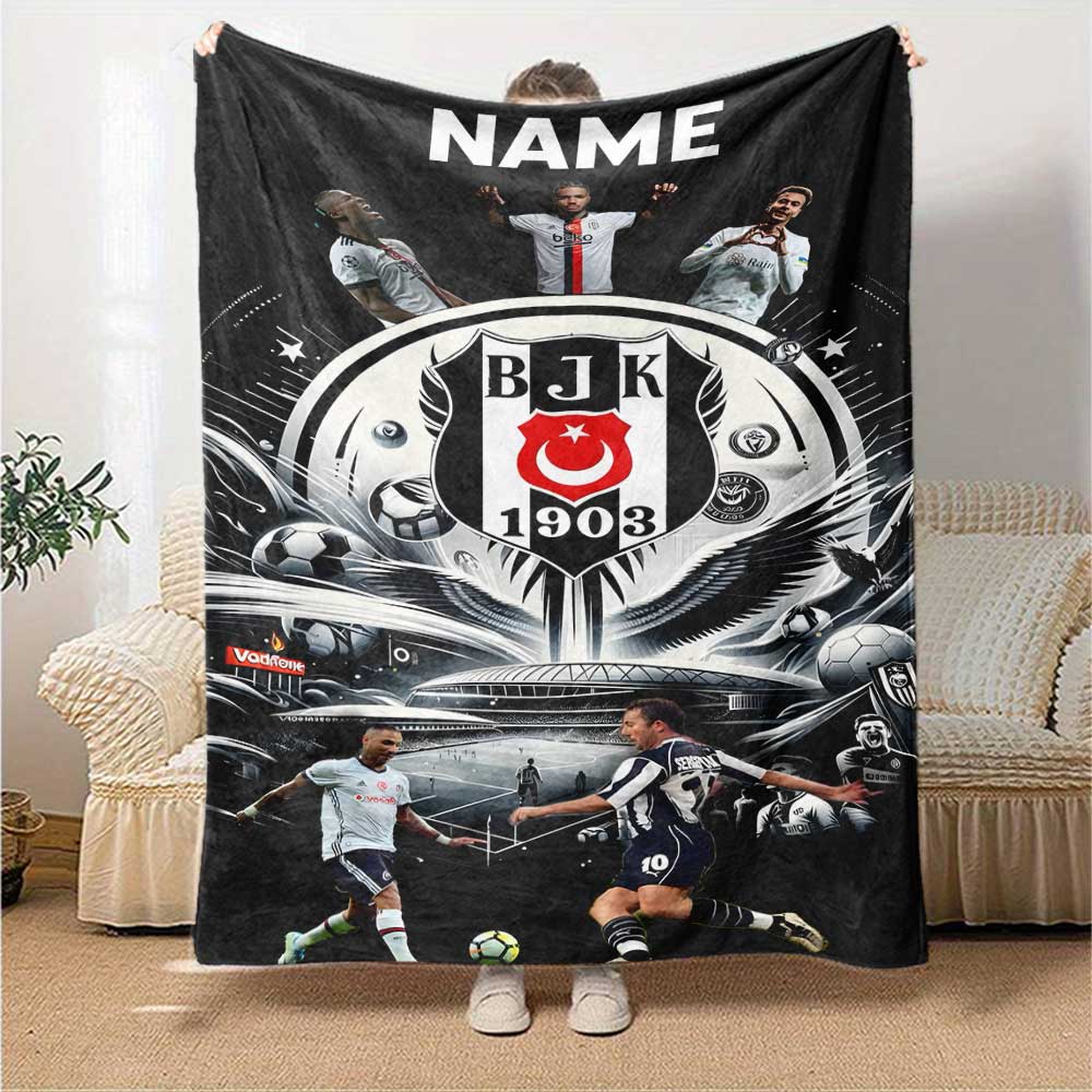 Ikta Crest Legacy Customize Your Name Blanket Throw Customizable Blanket Soft Warm Cozy Perfect for Office Chair Chair Office Bedding for All Occasion