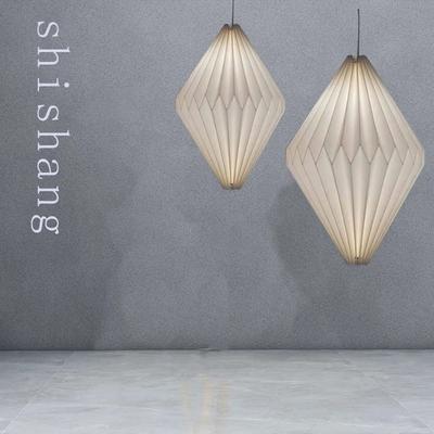 Nordic Creative Paper Origami Lantern Shade Foldable Hanging Pendant Light Art Decoration for Living Room Bedroom Dining Room