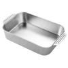 Stainless Steel Grilled Fish & Crayfish Pan | Rectangular Tray | Induction Compatible | Deep Dish BBQ Pan | Flat Bottom