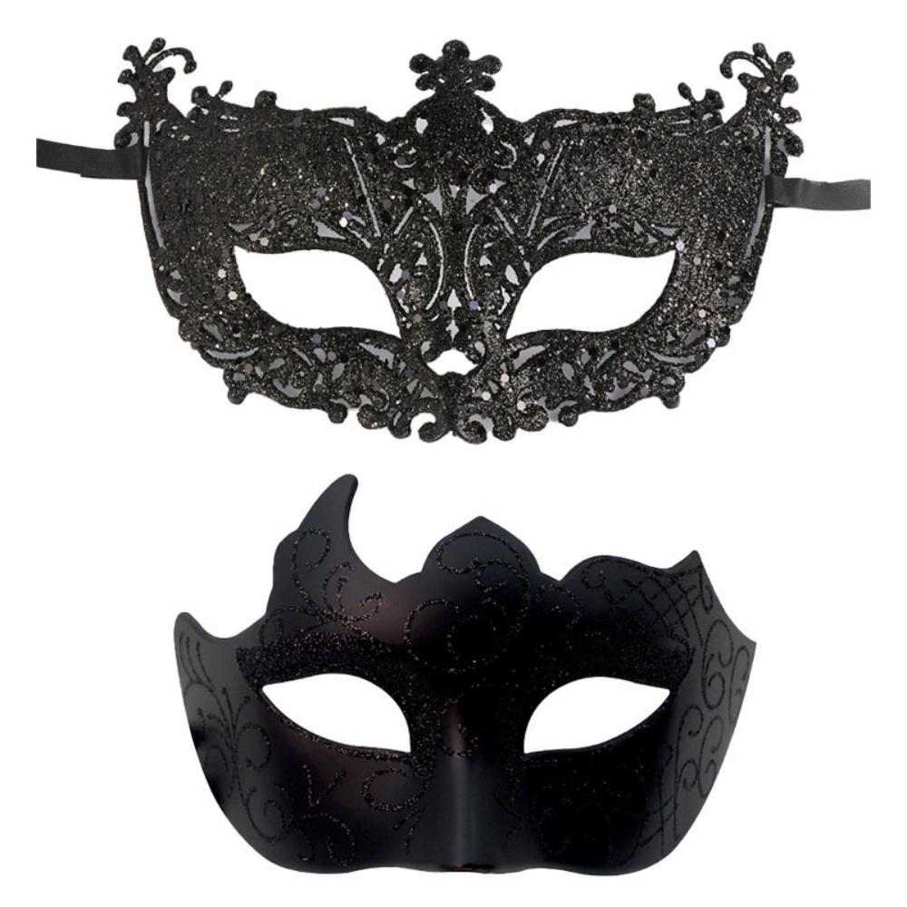 Painted Couple Masks Venetian Masquerade Party Mask Plastic Eye Mask Carnival Performance Party Dance Costume Cosplay Accessorie