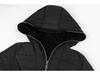 Women's Hooded Long Sleeve Zipper Jacket with Velvet Lining (Winter, Mid-Length, Style 9988)