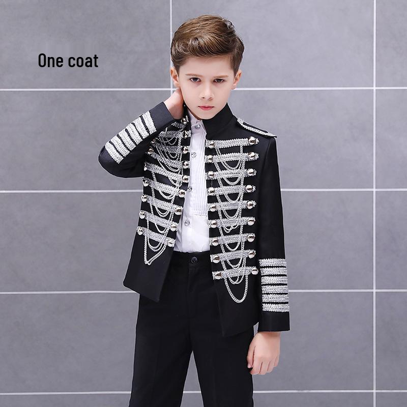 

European-Style Boys Tassel Military Dress Costume for Stage and Prince Attire, Suitable for Children s Day and Christmas Performances. 110 cm