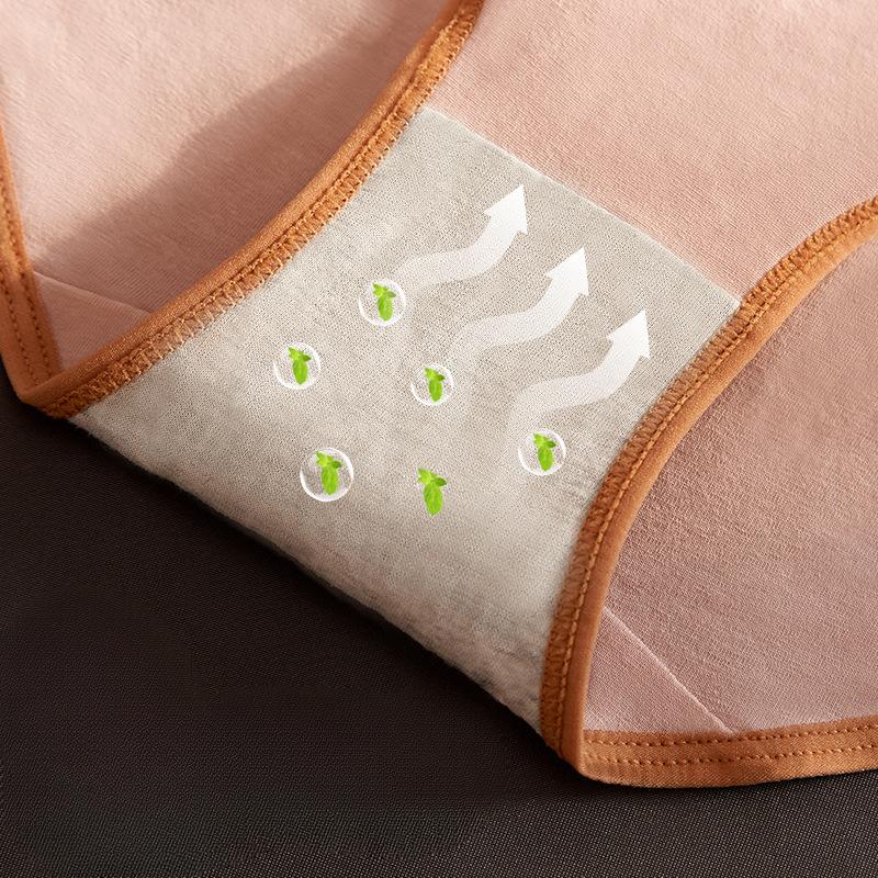 Women's Underwear Made of Pure Cotton with Antibacterial Properties Seamless Waist Briefs Summer Breathable Full Cotton Crotch Triangle Panties