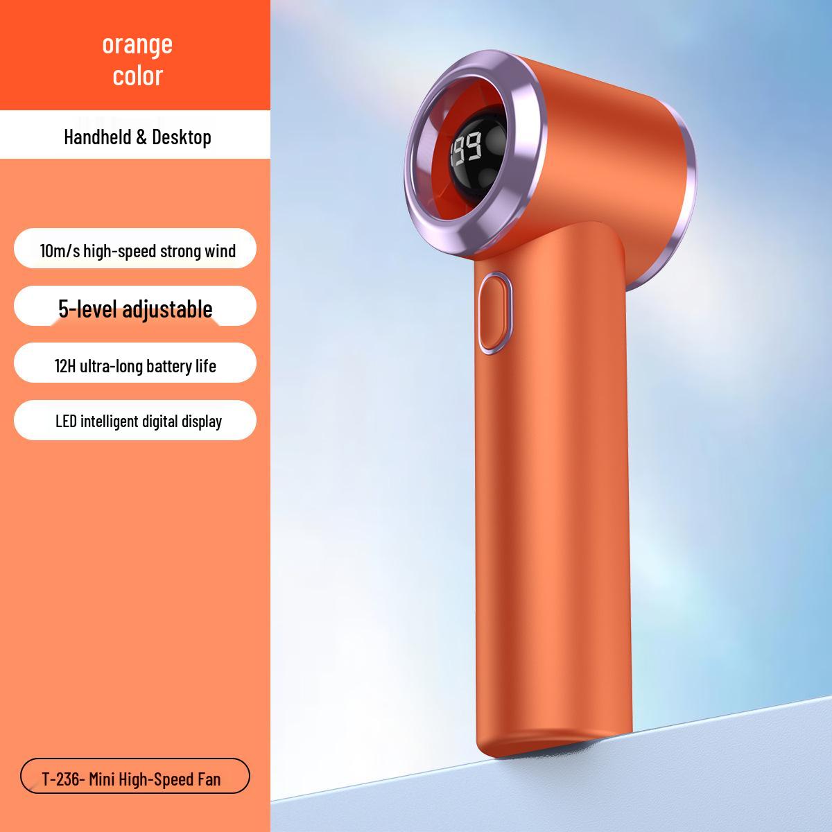 

T318 Turbo High-Speed Handheld Fan with USB Digital Display, Portable, Powerful, and Long Battery Life