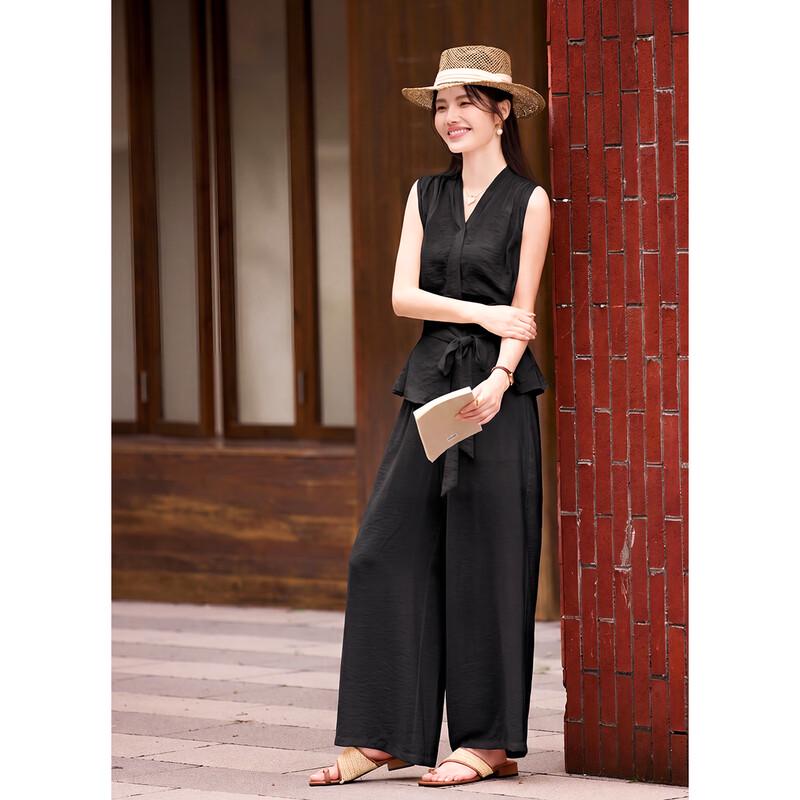 TERRE BLEUE Women's Sleeveless Top & Wide-Leg Pants Set