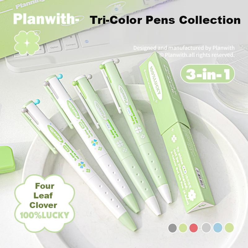 Planwith 3-in-1 Colored Pens Smooth Writing No Smudge Assorted Core Gel Pen, Take Notes Mark Highlights School Office Supplies
