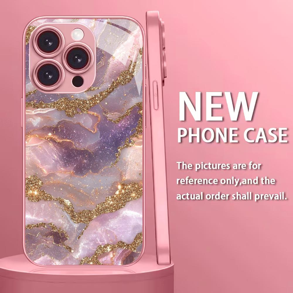

Madam Beautiful Female Exquisite protective case Phone Case Metallic paint Glass PhoneCase for iPhone 17 16 15 14 13pm Pro Plus iPhone 17