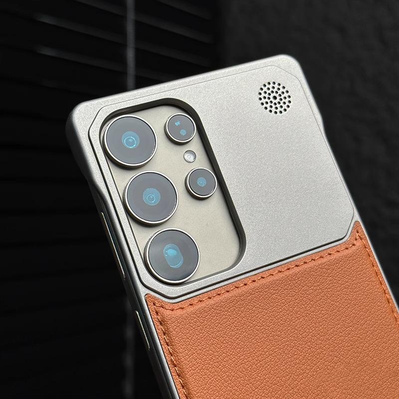 Galaxy S25 Ultra Magnetic Aroma Leather Phone Case - Drop-proof, Borderless, Fits Samsung S24/S23