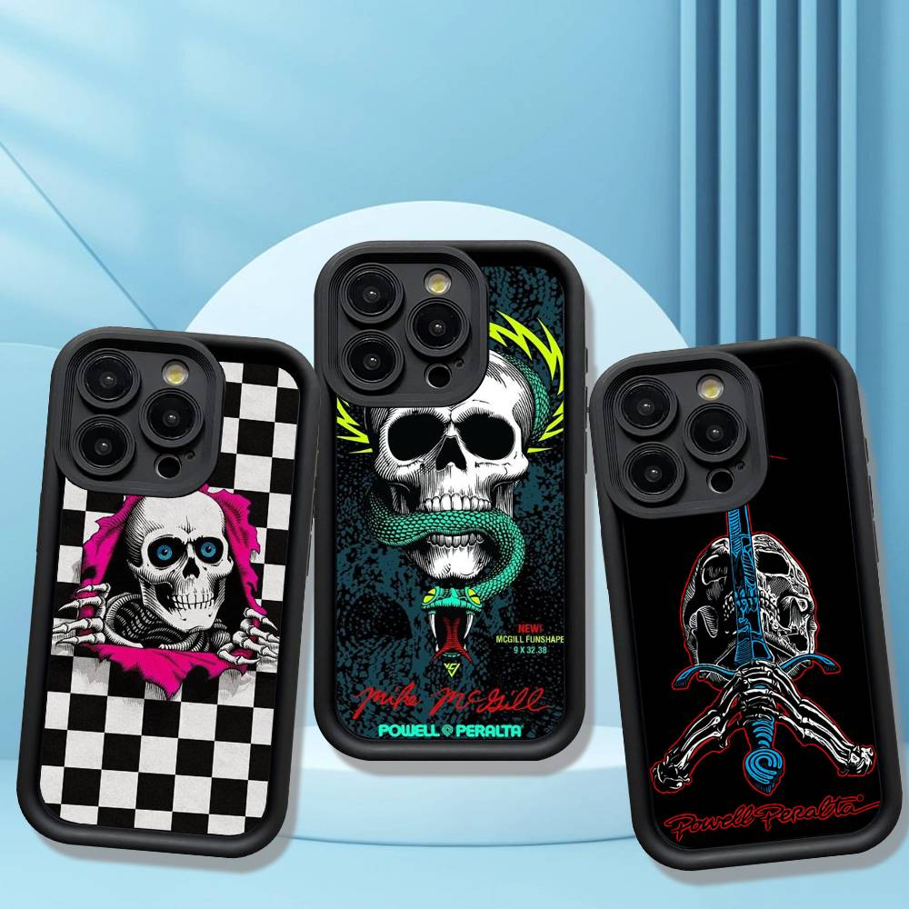 Brand P-Powell P-Peralta Fashion Phone Case For IPhone 11 12 13 16 15 17 14 Pro Max Soft Funda Silicone Cover