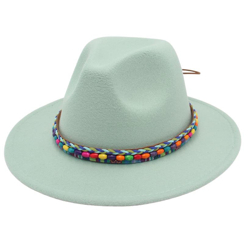 Top Hat Rainbow Hand-Woven With Accessories Ethnic Style Tibetan Hat Colorful Jazz Hat