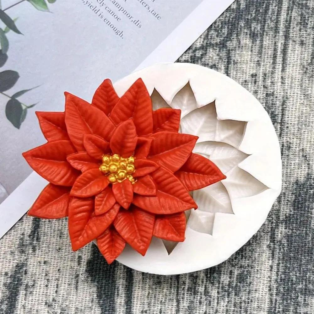 3D Weihnachtsbaum Silikonform Wiederverwendbar Hitzebeständig Geometrische Stechpalmenfruchtform für Resin Seife Ton Kerze DIY Handwerk