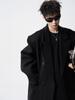 Men's Black Wool Trench Coat - Korean Style, Mid-Length, Over-the-Knee for 2025 Spring/Autumn