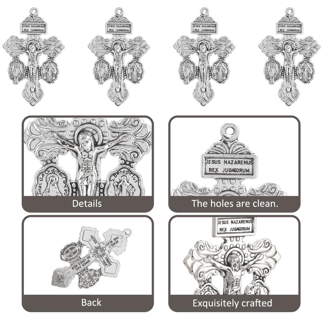 5/20PCS Forgiveness Crucifix Make Rosaries Exorcism St.Benedict Cross Pendant DIY Rosary Chaplet Jewelry