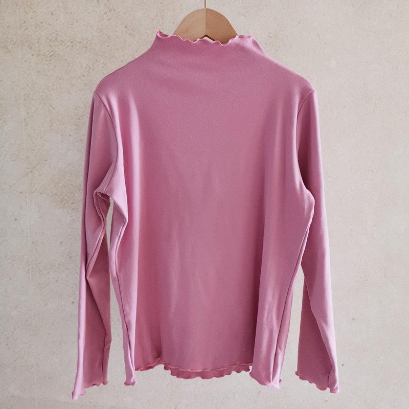 Women's Autumn Nine-Color Semi-High Neck Slimming Long Sleeve Base Shirt