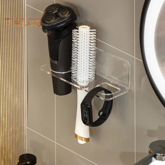An der Wand montierter Acryl-Kammständer-Organizer. Einfache Installation. Platzsparendes Design. Haar-Tool-Organizer. An der Wand montierter Haarkammhalter.