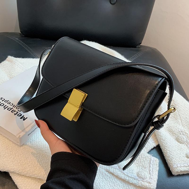 2025 Small Bag Women's Spring and Summer New Niche Brown Tofu Bag Messenger Bag High-end Shoulder Small Square Bag