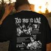 Herren Streetwear Grafik-T-Shirt Beidseitiger Edgy Print Rundhalsausschnitt Spandex-Mischung Figurbetontes Dehnbares Kurzarm-T-Shirt für den Sommer