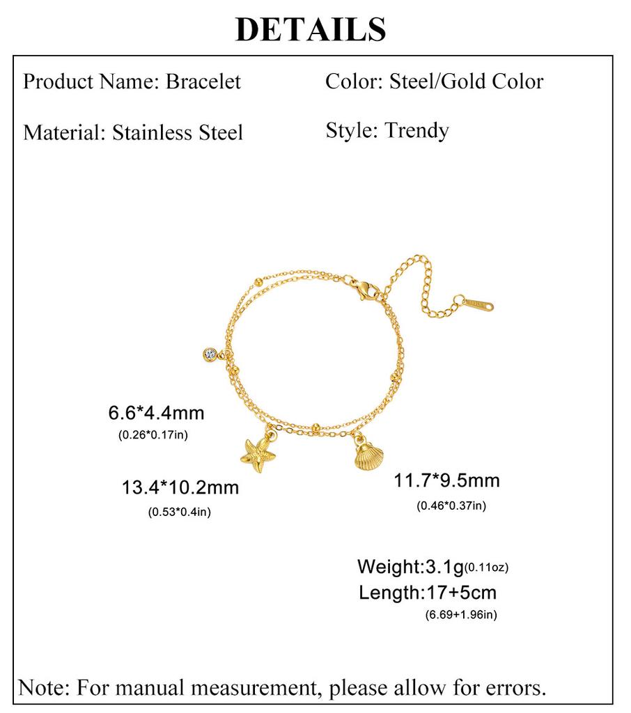 Cazador Starfish Seashell Charms Women's Bracelet Stainless Steel Summer Beach Jewelry Hand Bracelet Gift Trend 2026 Wholesale