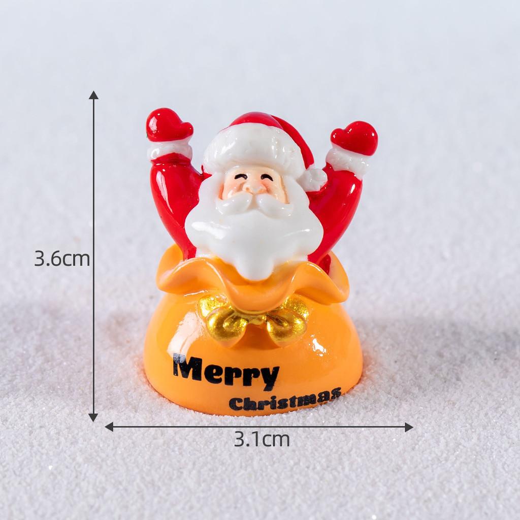 Adorable Miniature Resin Christmas Decorations Santa Claus And Snowman Crystal Ball Decor