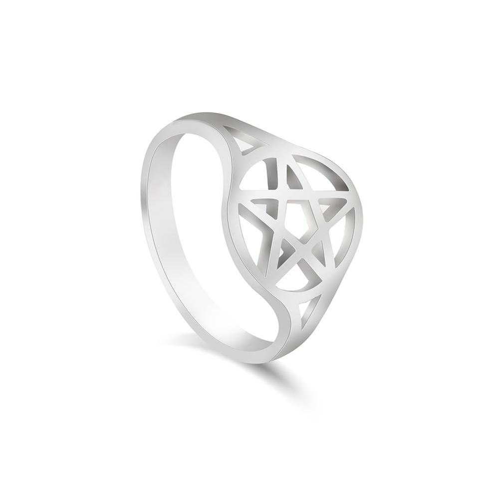 

Lemegeton Vintage Supernatural Pentacle Stainless Steel Ring for Women Girl Satan Star Pentagram Rings Wicca Jewelry Amulet Gift 10
